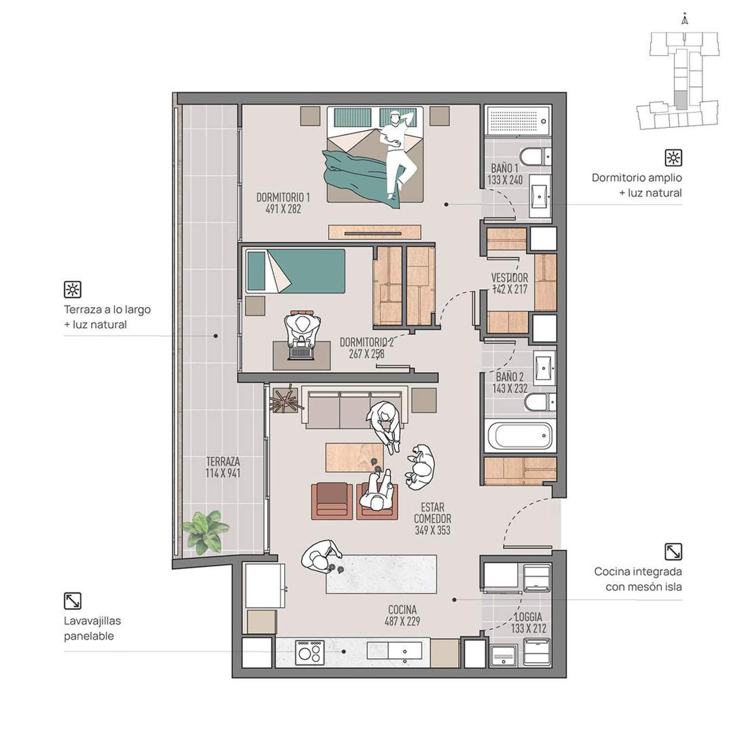 Plano 218 - 91 m2