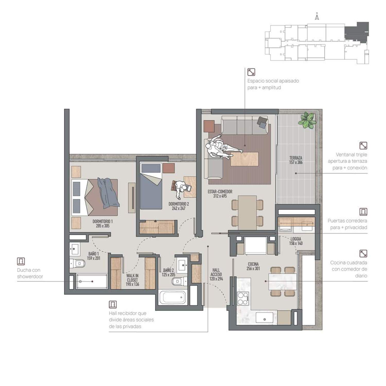 Plano Depto 402 - 78m2