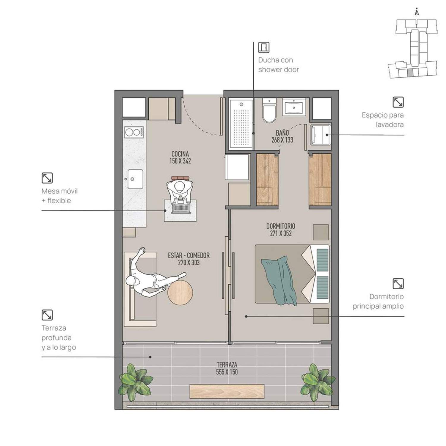 Plano 204 - 48 m2
