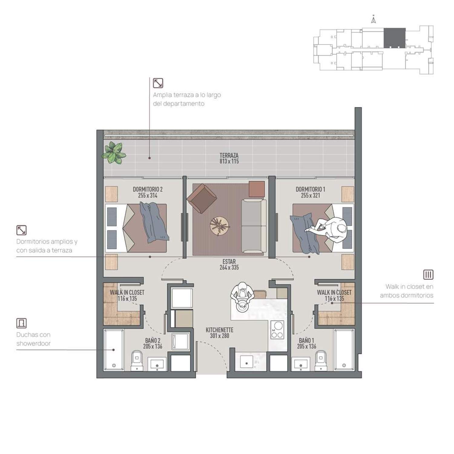Plano Depto 401 - 64m2