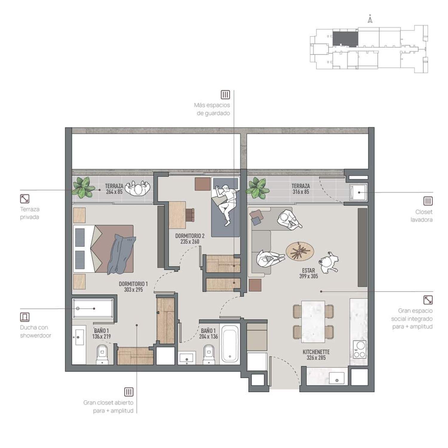 Plano Depto 409 - 66m2