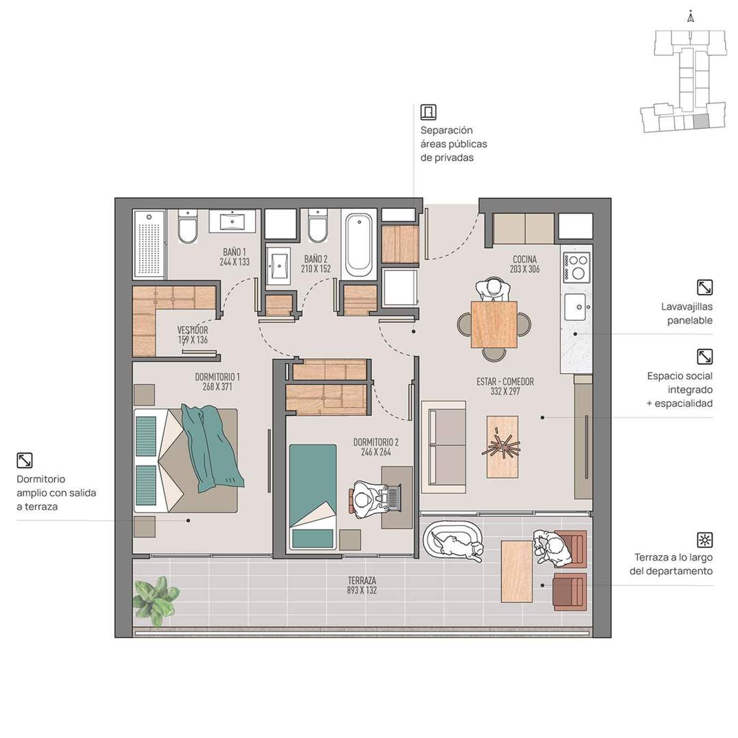 Plano 206 - 77 m2