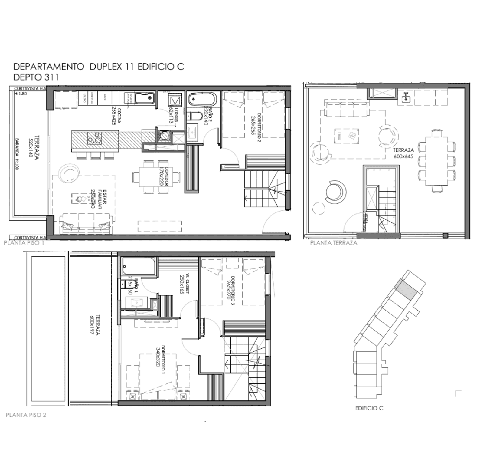 Plano 311 Edificio C – Duplex