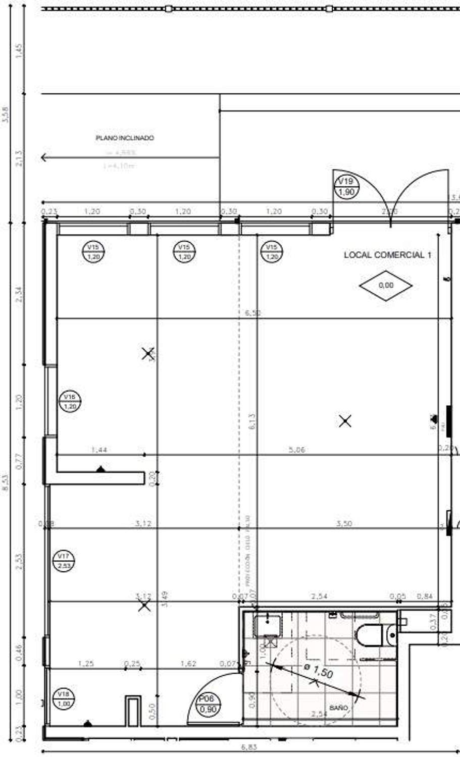 Plano LOCAL COMERCIAL 1A CON ESTACIONAMIENTO
