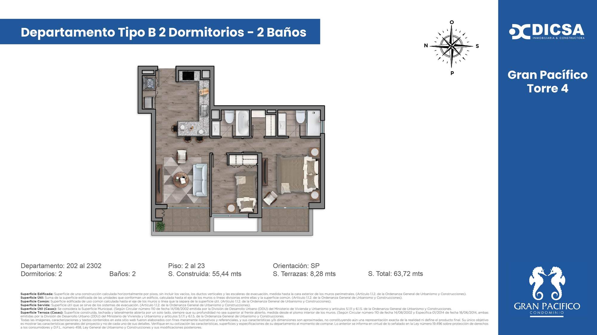 Plano Departamento Tipo B   2D-2B