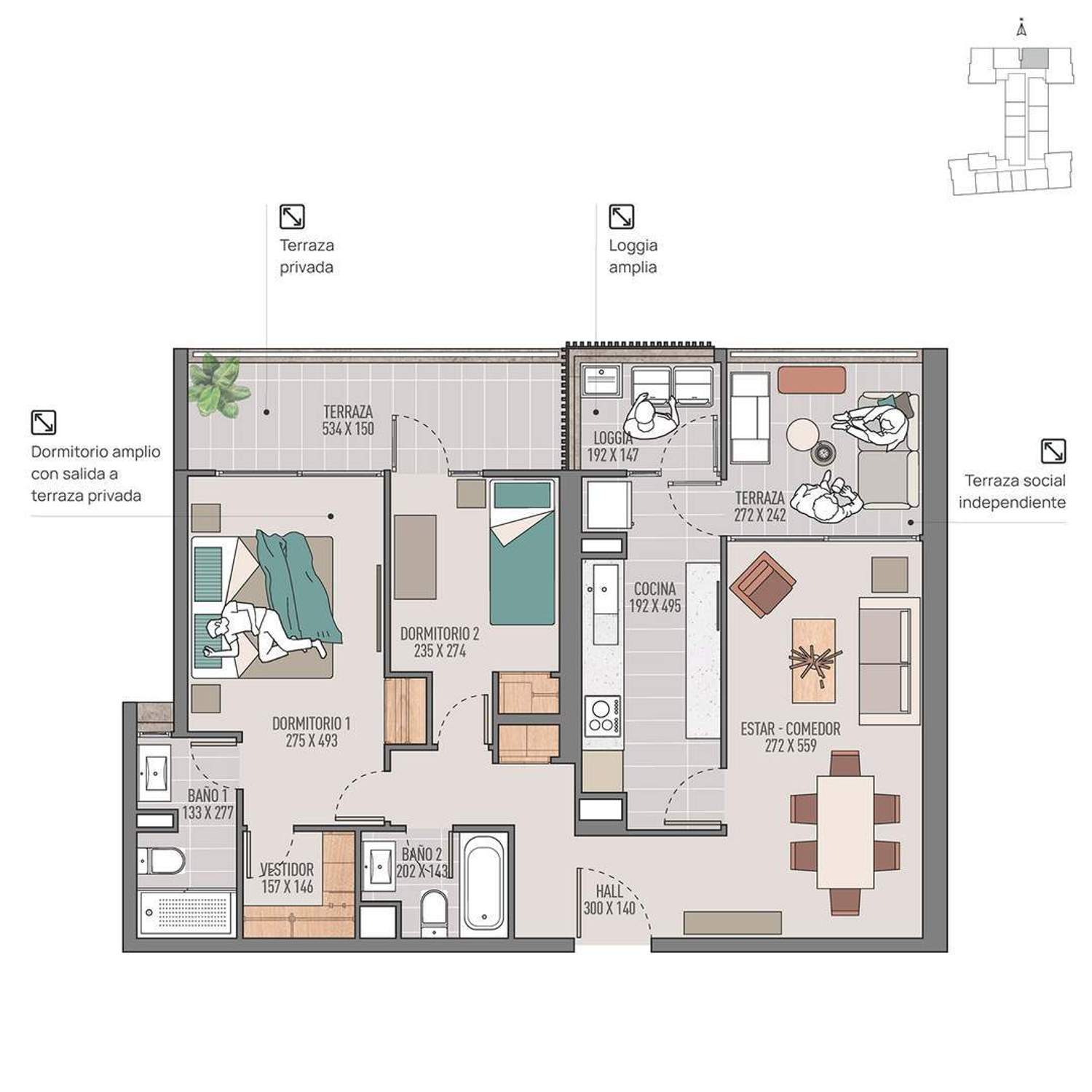 Plano 212 - 93,1 m²