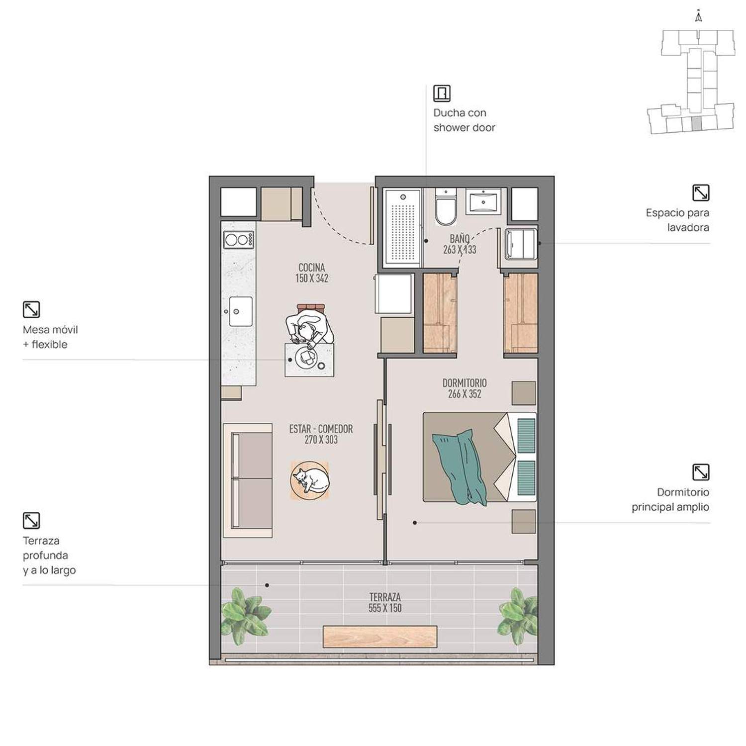 Plano 205 - 48 m2