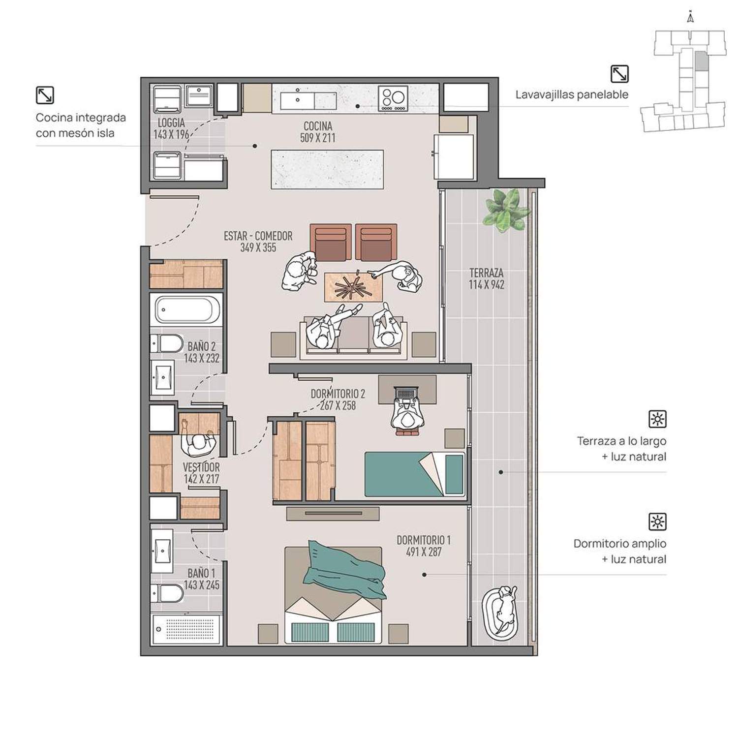 Plano 210 - 91 m2