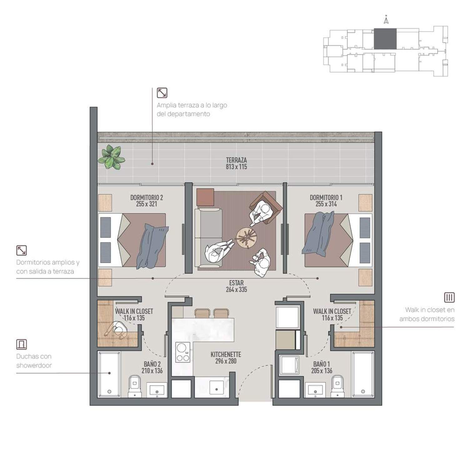 Plano Depto 410 - 64m2