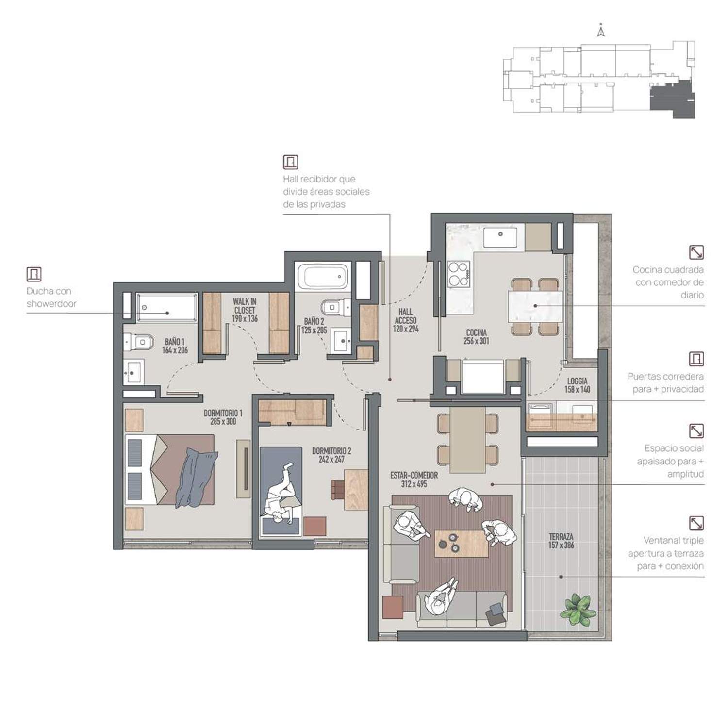 Plano Depto 403 - 78m2