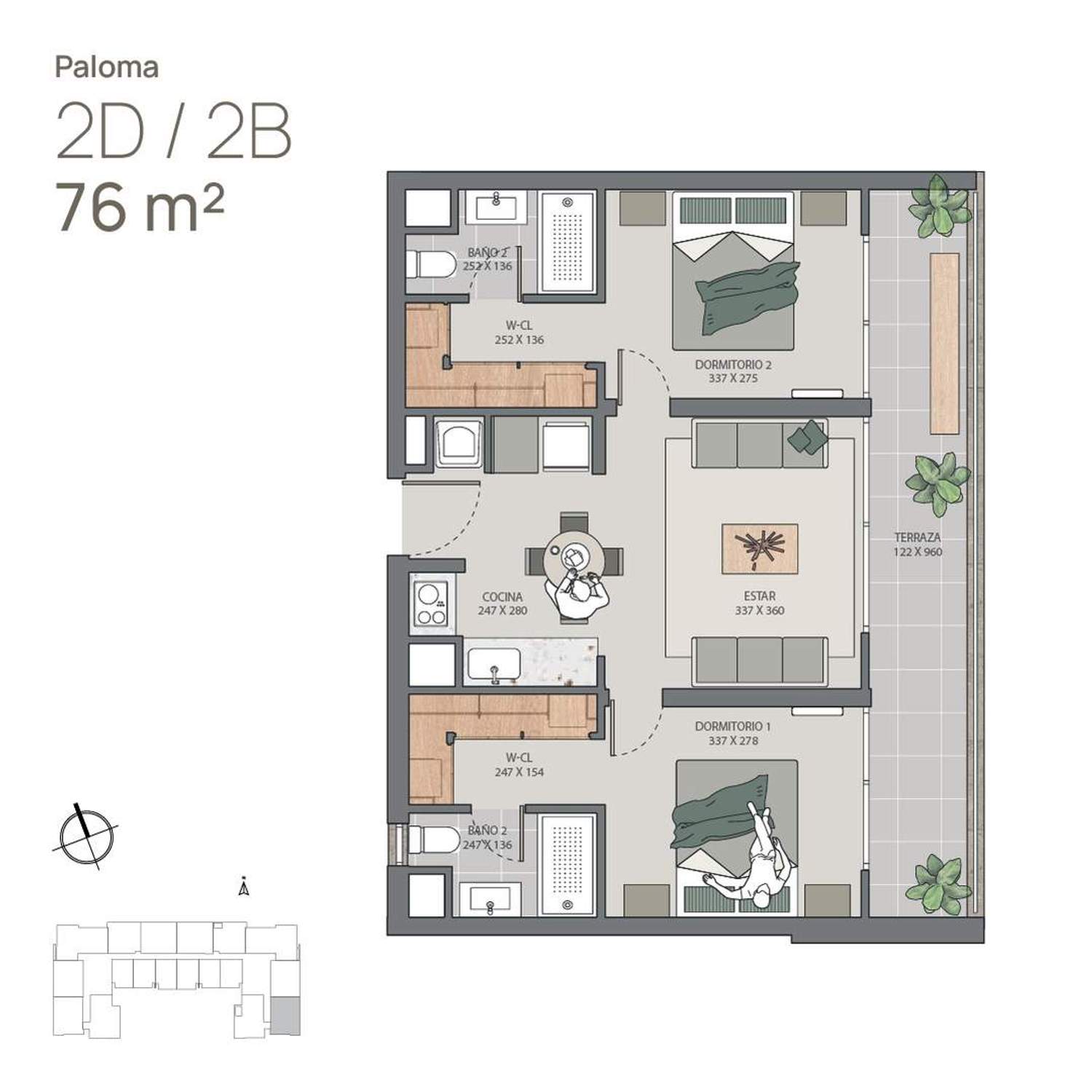 Plano Depto 502 - 2D/2B