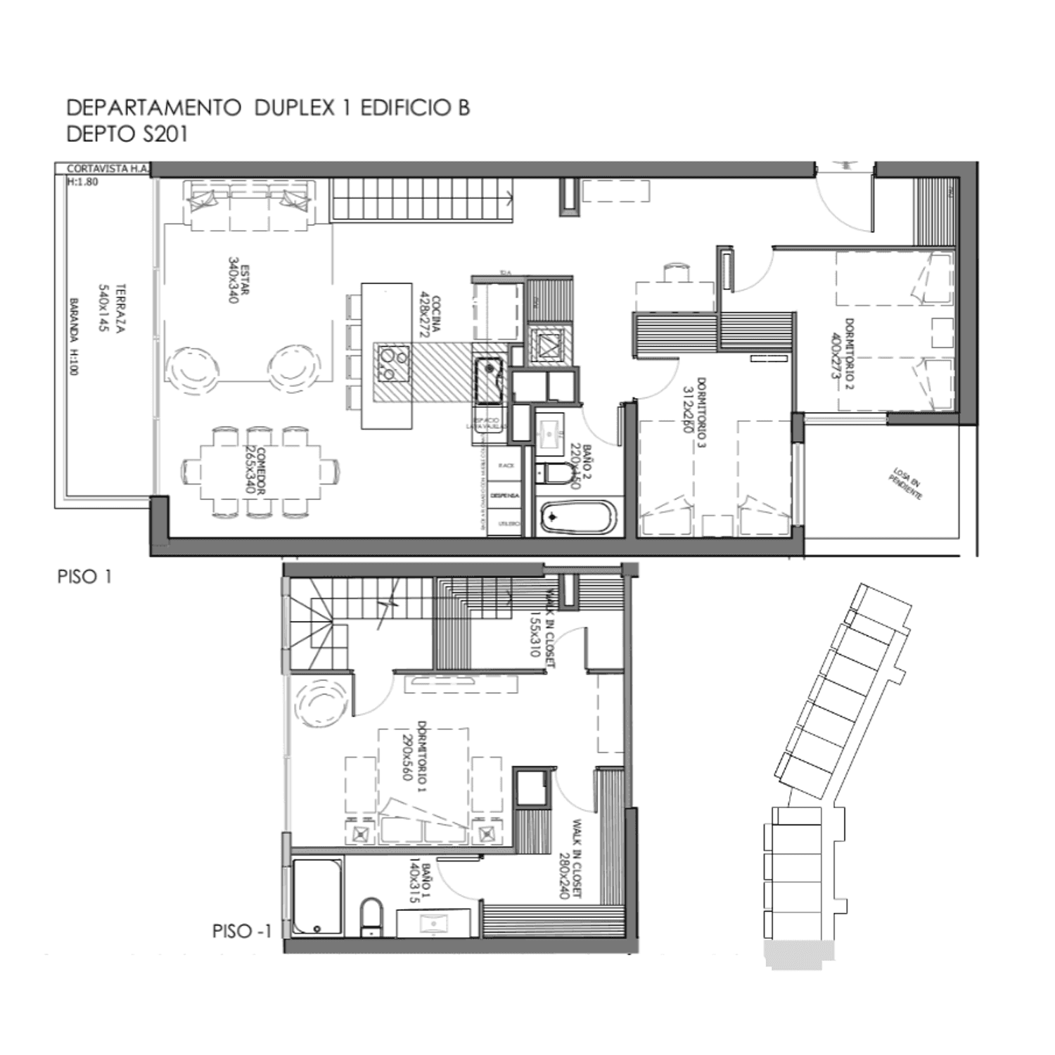 Plano S201B Edificio B – DUPLEX