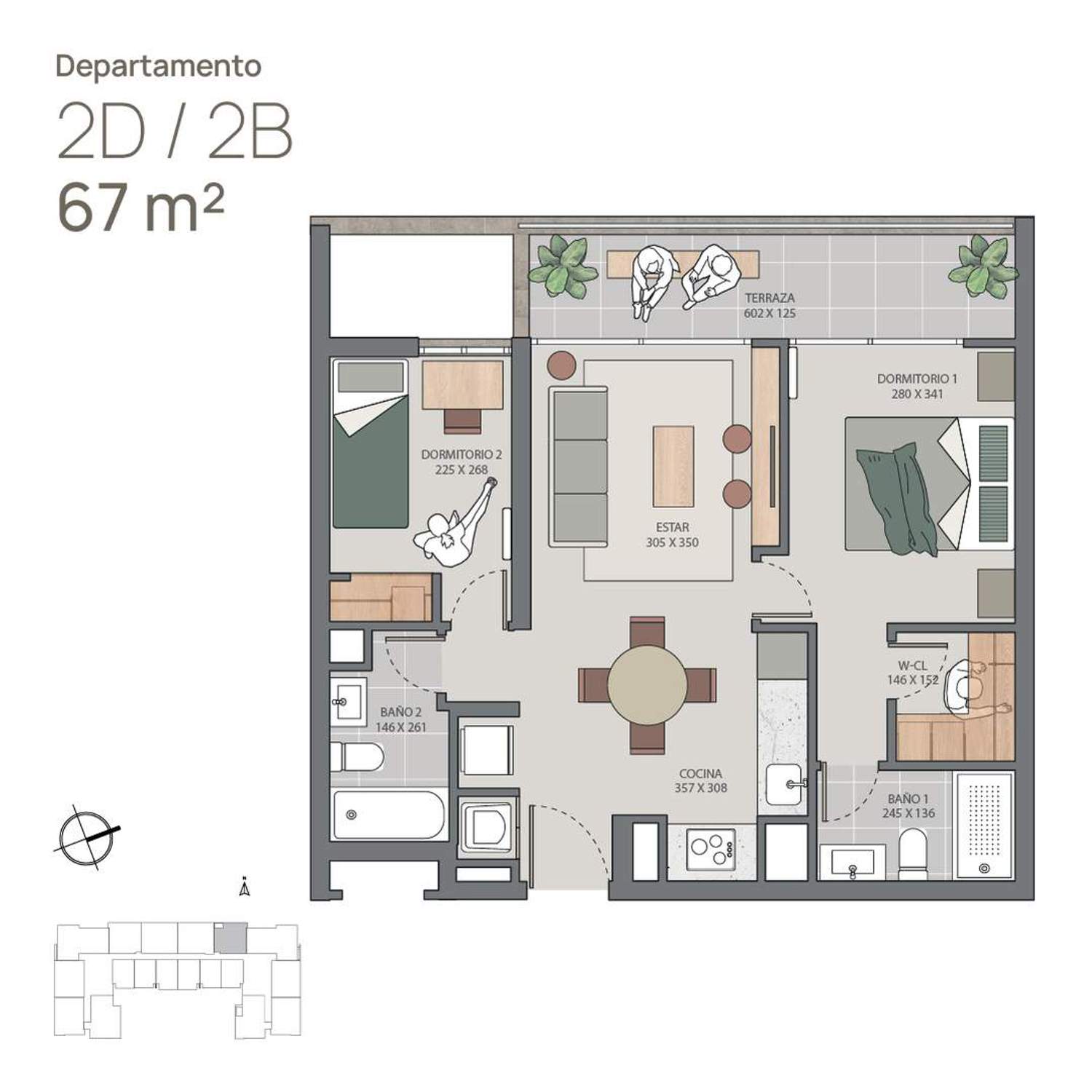 Plano Depto 505 - 2D/2B
