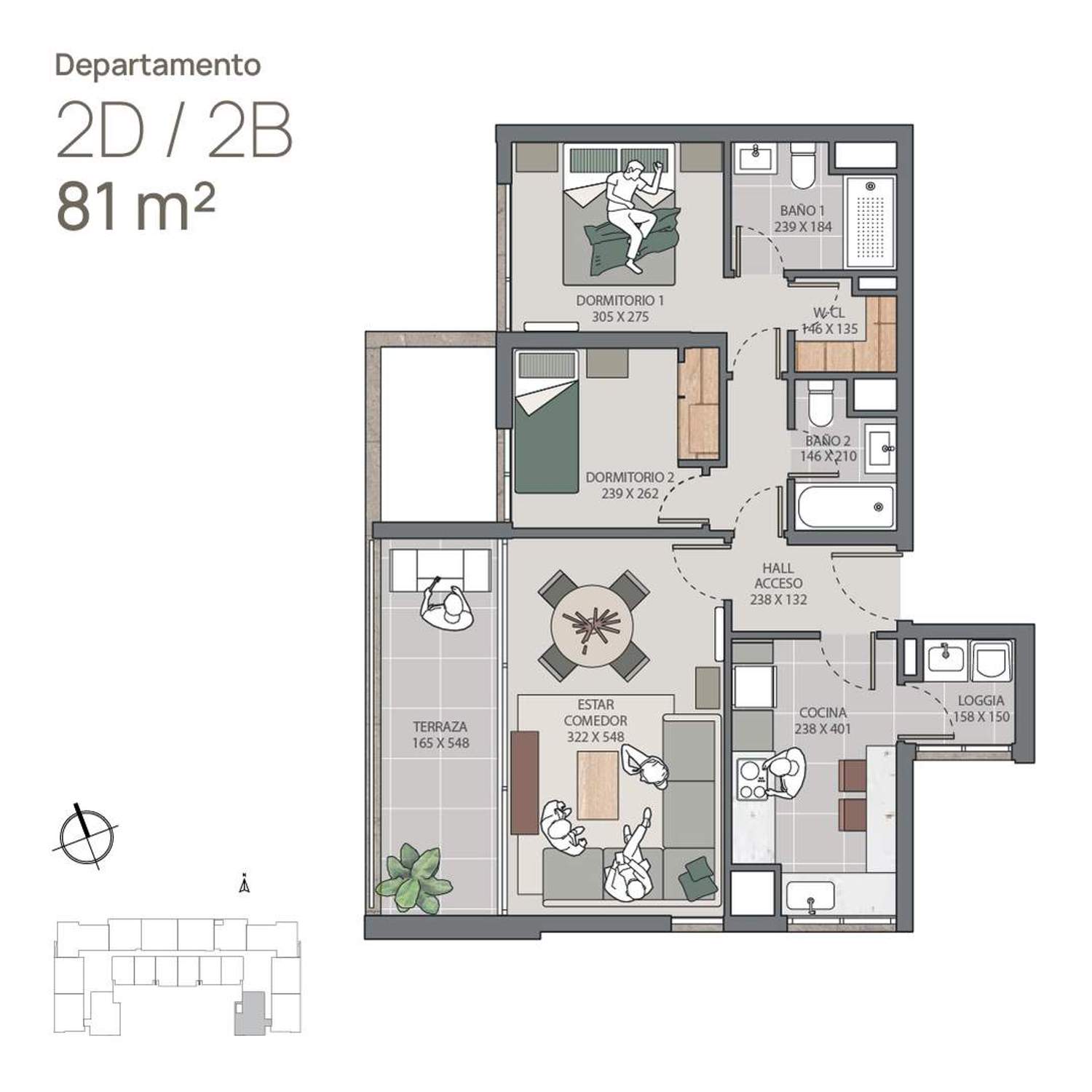 Plano Depto 501 - 2D/2B