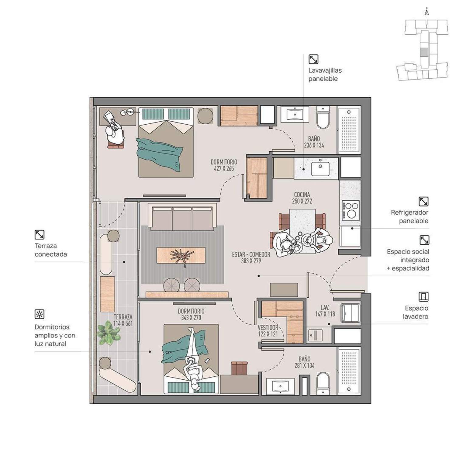 Plano 217 - 67,7 m²