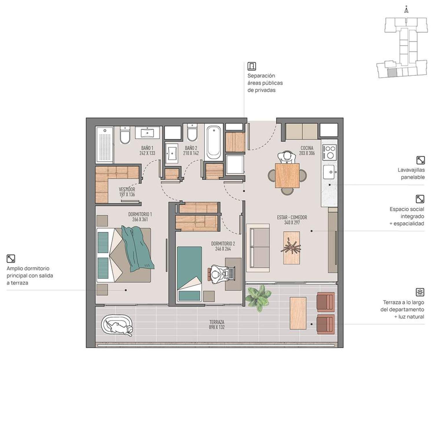 Plano 203 - 77 m2