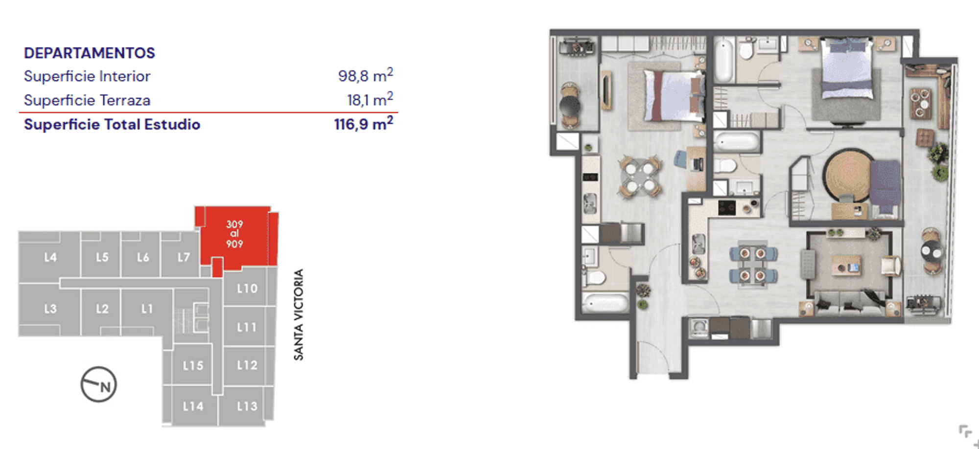 Plano Duo (3D+3B) L9